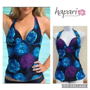 HAPARI Corsica Push-Up Tankini Swim Top NWT UPF50+ Size S (4-6)